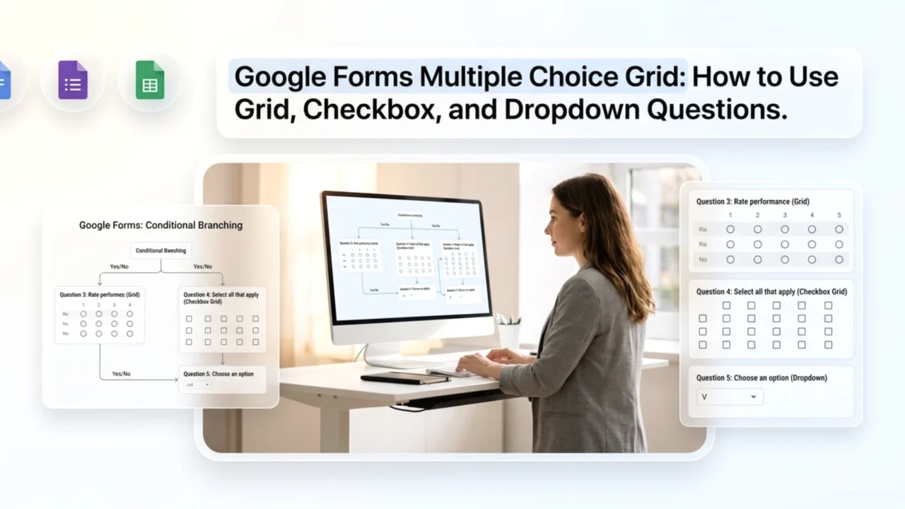 Google Forms: Så använder du flervalsrutnät, kryssrutor och rullistor