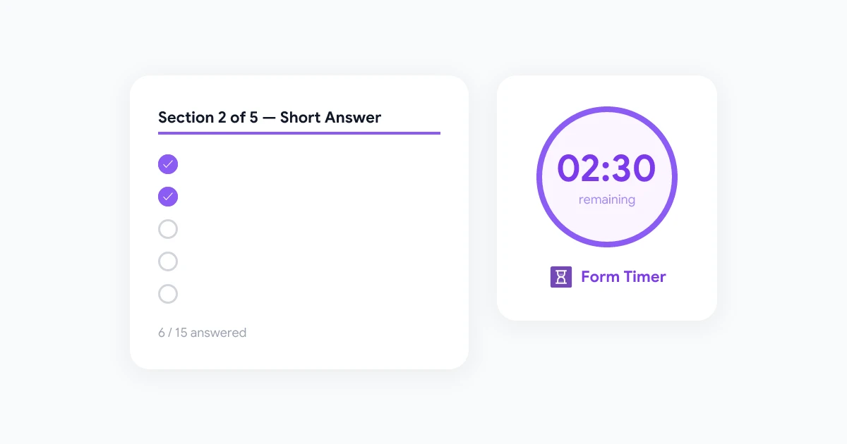 Google Forms 문항별 시간 제한: 섹션 타이머 및 자동 제출