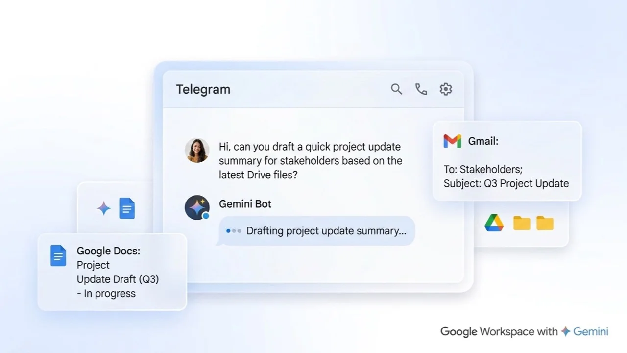 Telegram chat with AI bot replying to a user message