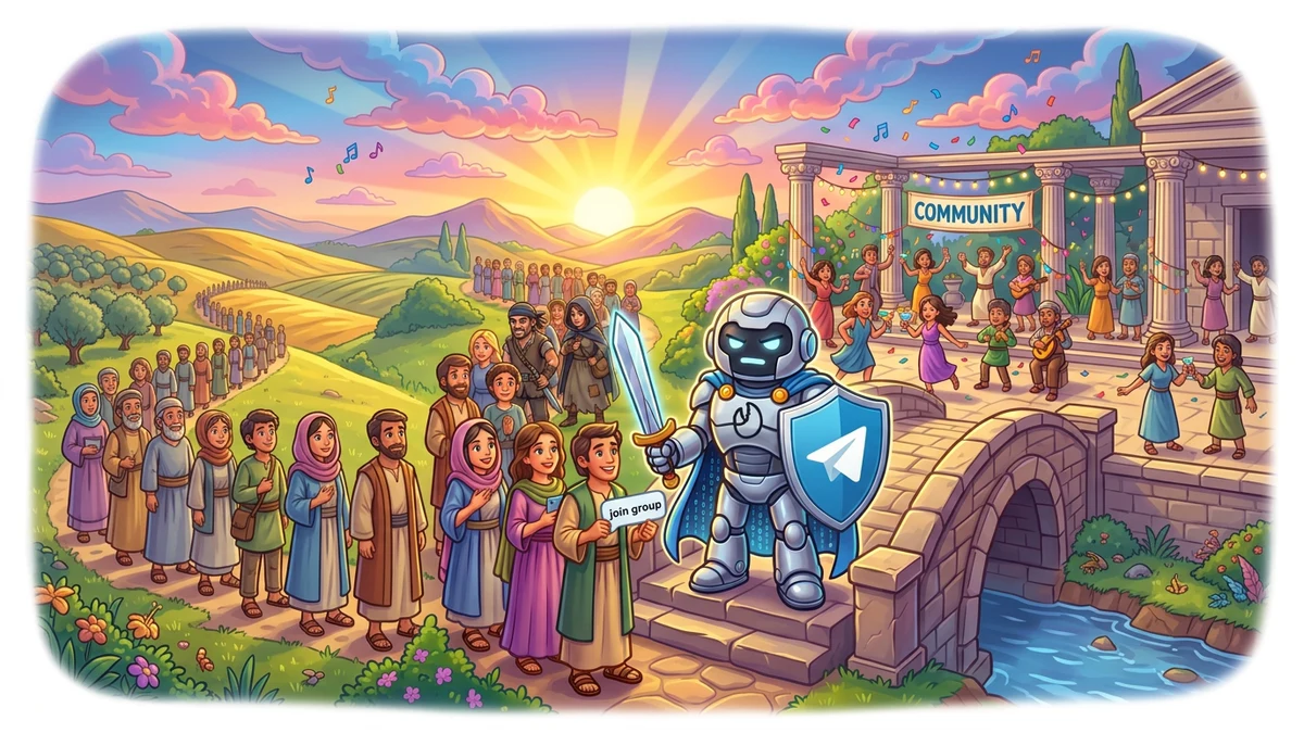 Telegram Guardian bot screening join requests at the gate to a private community